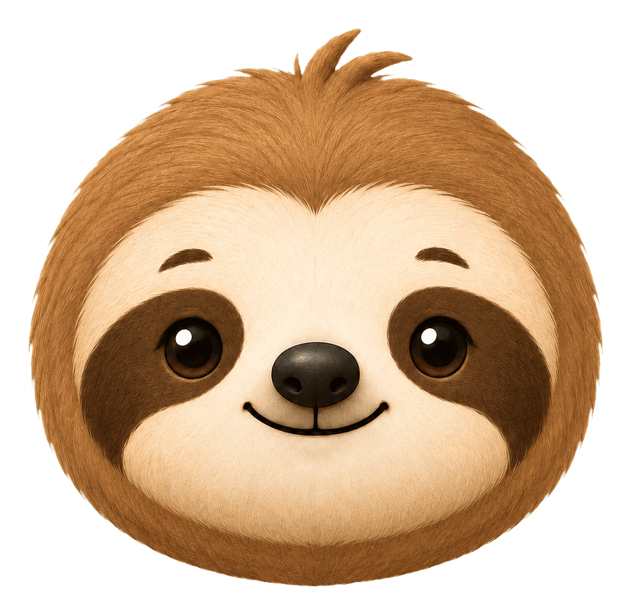 Mascote bicho-preguiça do Slothdule